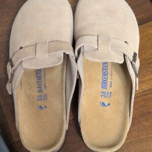 Birkenstock Light Tan Suede Slip-Ons